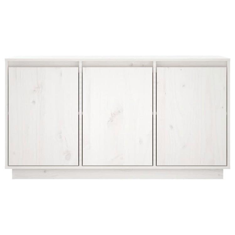 vidaXL サイドボード ホワイト 111x34x60 cm パイン無垢材家具