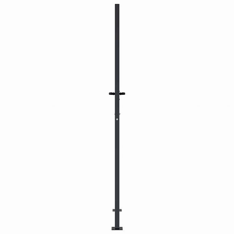 vidaXL ガーデンゲート アンスラサイト 100x175 cm スチール 竹デザイン ハードウェア フェンス バリア ゲート 代引不可_4