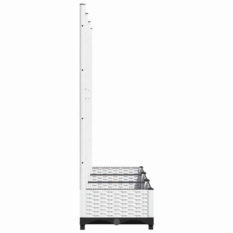 vidaXL ガーデンプランター トレリス付き ホワイト 120x40x121,5 cm PP ホーム ガーデン 芝 ガーデン ガーデニング 鉢植え・プランター 代引不可の画像