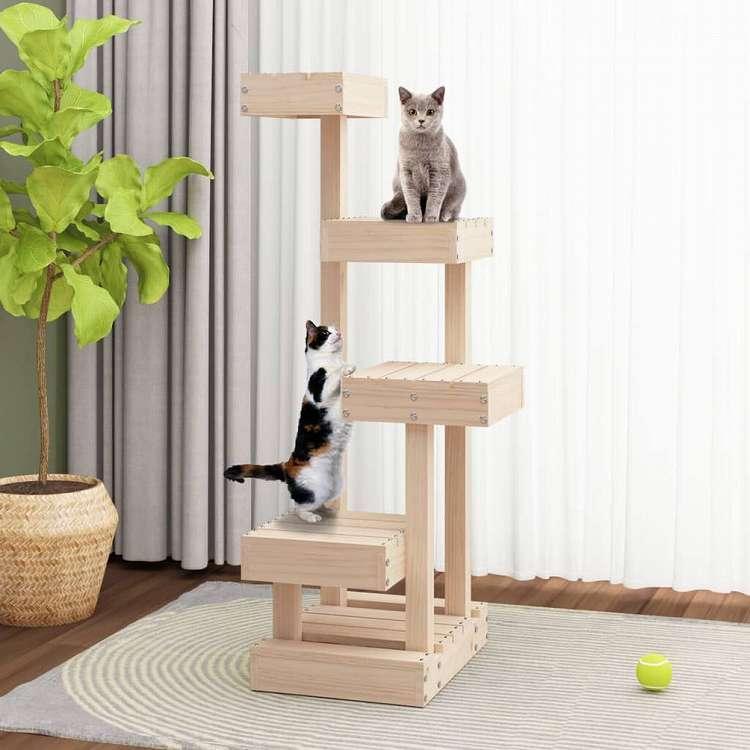 vidaXL キャットツリー 45.5x49x103 cm パイン無垢材動物 ペット用品 ペット用品 猫用品 猫用家具 代引不可_2