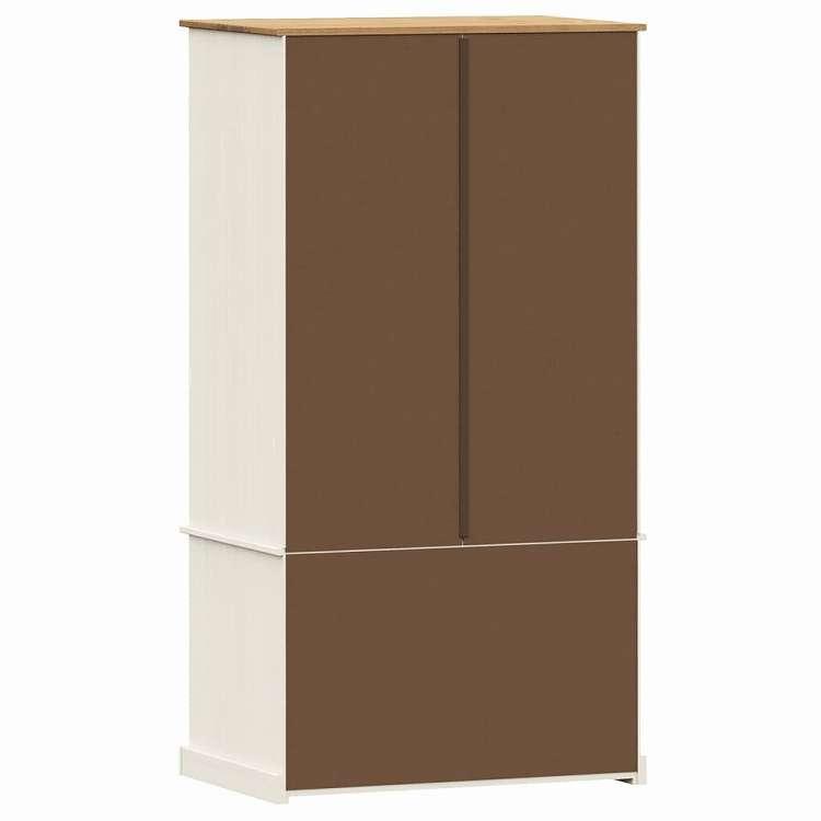 vidaXL ワードローブ VIGO ホワイト 90x55x170 cm 無垢材 パイン材 家具 キャビネット 収納 戸棚・ワードローブ 代引不可の画像