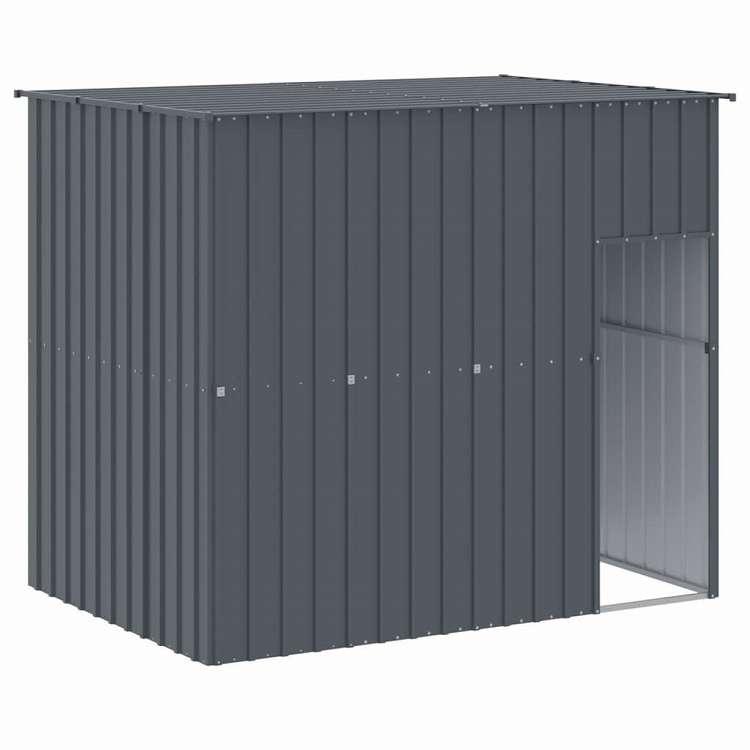 vidaXL ドッグハウス ラン付き アンスラサイト 214x457x181 cm 亜鉛メッキ鋼 動物 ペット用品 ペット用品 犬用品 ドッグハウス 代引不可_5