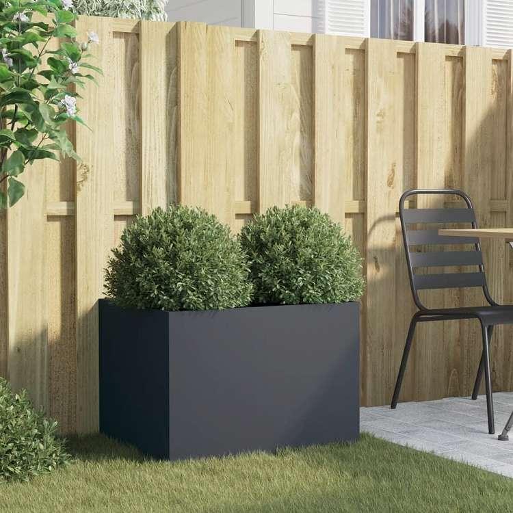 vidaXL プランター アントラシート 62x47x46 cm 冷間圧延鋼 ホーム ガーデン 芝 ガーデン ガーデニング 鉢植え・プランター 代引不可の画像
