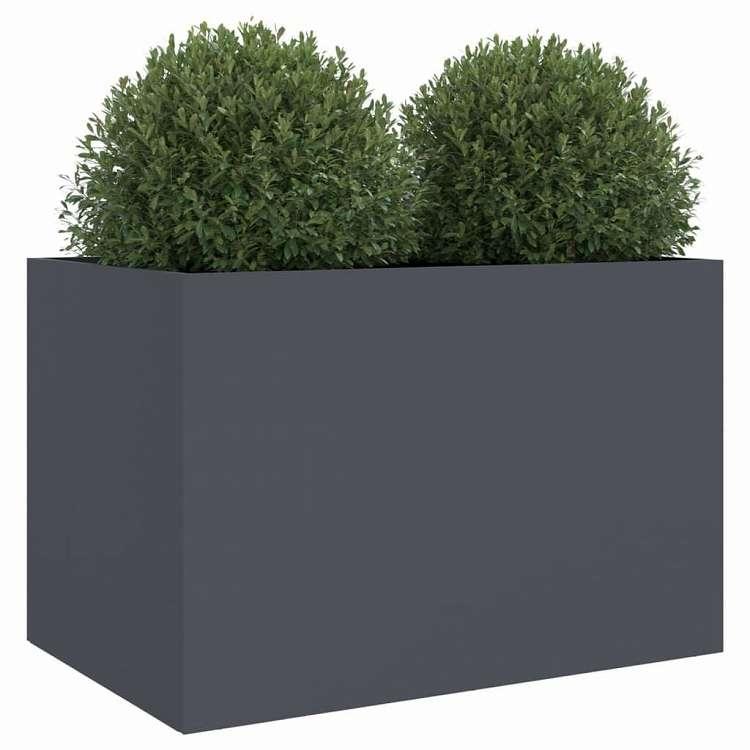 vidaXL プランター アントラシート 62x47x46 cm 冷間圧延鋼 ホーム ガーデン 芝 ガーデン ガーデニング 鉢植え・プランター 代引不可の画像