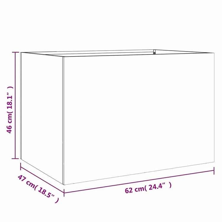 vidaXL プランター アントラシート 62x47x46 cm 冷間圧延鋼 ホーム ガーデン 芝 ガーデン ガーデニング 鉢植え・プランター 代引不可の画像