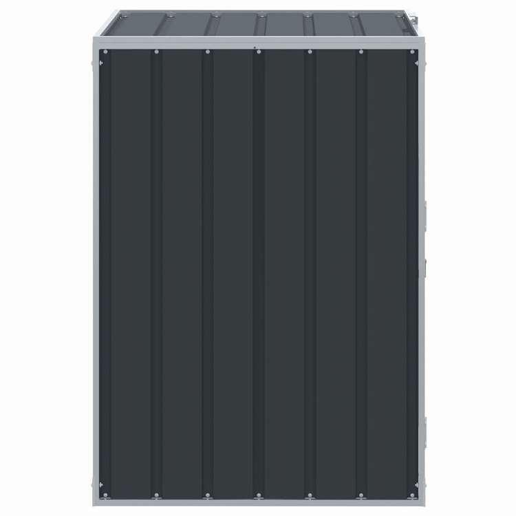 vidaXL ホイール付きビン収納 シングルビン用 アンスラサイト 72x81x115 cm スチール ホーム ガーデン 家事用品 廃棄物処理用品 代引不可_5