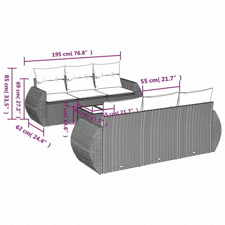 vidaXL 竹製ラブシート ガーデンソファ（クッション付き） vidaXL 竹製ラブシート ガーデンソファ（クッション付き） vidaXL 竹製