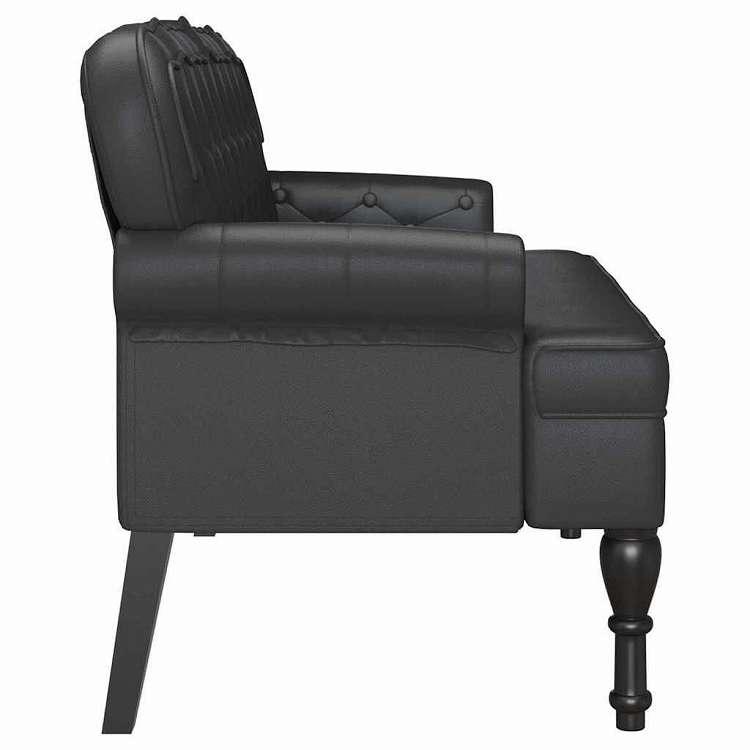vidaXL チェスターフィールドベンチ ブラック 119.5 x 64.5 x 75 cm フェイクレザー 家具 ベンチ 代引不可_4