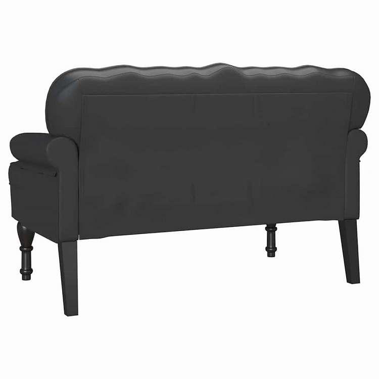 vidaXL チェスターフィールドベンチ ブラック 119.5 x 64.5 x 75 cm フェイクレザー 家具 ベンチ 代引不可_5