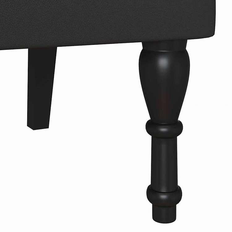 vidaXL チェスターフィールドベンチ ブラック 119.5 x 64.5 x 75 cm フェイクレザー 家具 ベンチ 代引不可_8