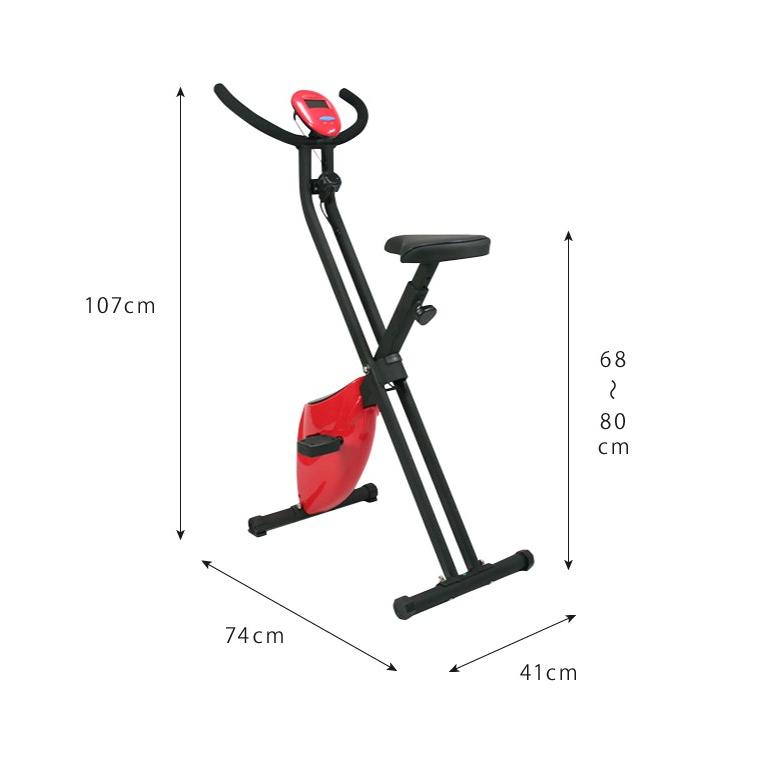 電源不要 折り畳み収納可 フィットネスバイク レッド オレンジ ピンク サイクルマシン ルームバイク 代引不可｜rcmdsp｜03