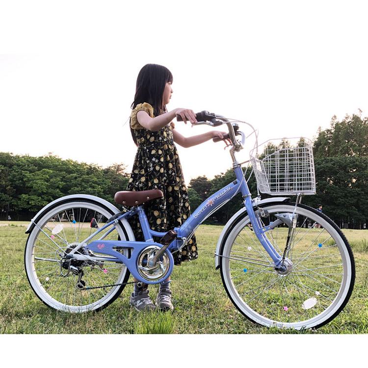 マイパラス 自転車 M-802F 子供用 22インチ ジュニアサイクル 折り畳み 折りたたみ オートライト 街乗り 町乗り サイクリング 買い物 MYPALLAS 代引不可の画像