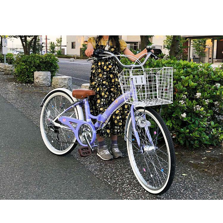 マイパラス 自転車 M-802F 子供用 22インチ ジュニアサイクル 折り畳み 折りたたみ オートライト 街乗り 町乗り サイクリング 買い物 MYPALLAS 代引不可の画像