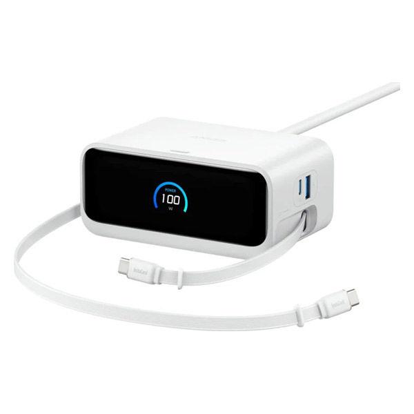ANKER  Ｎａｎｏ　Ｃｈａｒｇｉｎｇ　Ｓｔａｔｉｏｎ（７ーｉｎー１　１００Ｗ　巻取り式　ＵＳＢーＣ　ケーブル）ホワイト A91C8N21（直送品）