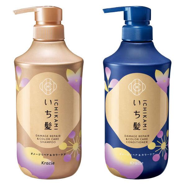 いち髪 ダメージリペア ＆ カラーケア シャンプー コンディショナー ポンプ セット 450ml/450g メンズ レディース ヘアケア