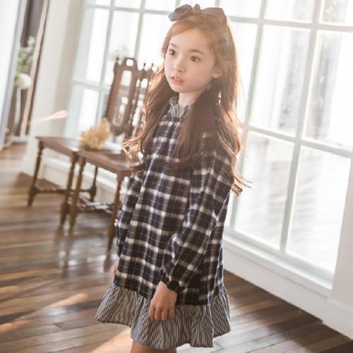 最大77 オフ 長袖 ワンピース 膝上丈 Aライン 韓国子供服 キッズ 女の子 チェック ストライプ 綿 カジュアル 普段着 春 夏 秋 Ropa De Ninos ロパデニノス Simbcity Net