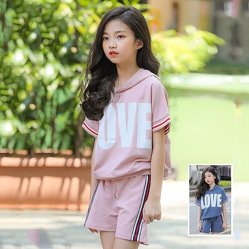 韓国子供服 2点セット セットアップ 半袖 パーカー ショートパンツ 子供服 キッズ 女の子 カジュアル 普段着 1 130 140 150 160 05 R D Ninos 通販 Yahoo ショッピング