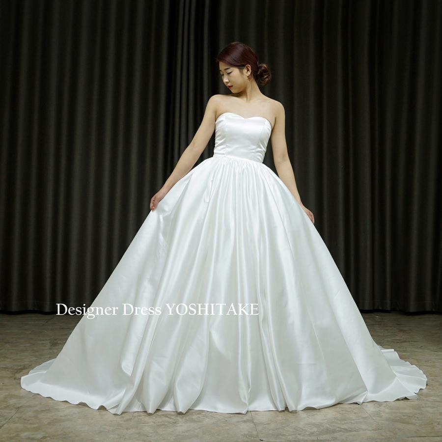 爆安プライス シンプルサテンプリンセスドレス パニエ付 胸元はハートシェイプ 挙式 フォト婚 全商品オープニング価格特別価格 Www Thedailyspud Com