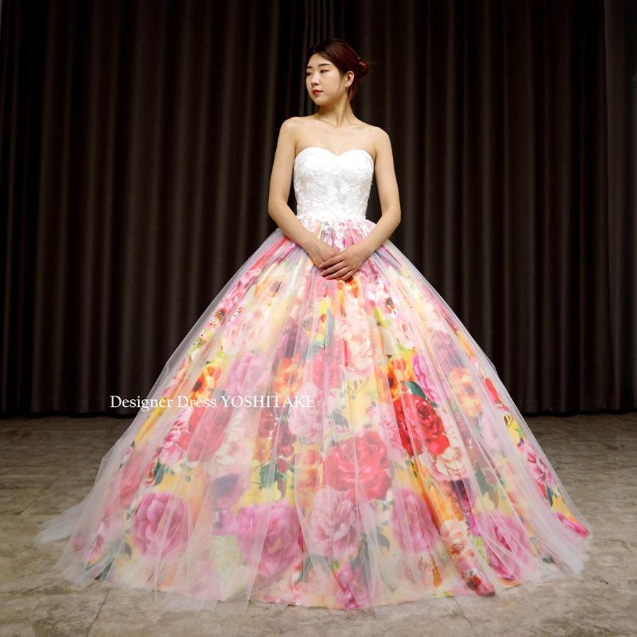 直売純正 ウエディングロングカラードレス オレンジ系サテン花柄 披露宴 撮影 演奏 発表会 新座買蔵 Www Superavila Com