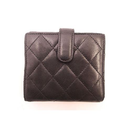 Chanel シャネル ブランド小物 二つ折り財布 ミニウォレット ラムスキン 人気ブランド 高級ブランド ブラック 送料無料 G 0013 R06 リサイクルブティックabc 通販 Yahoo ショッピング
