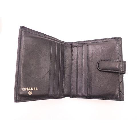 Chanel シャネル ブランド小物 二つ折り財布 ミニウォレット ラムスキン 人気ブランド 高級ブランド ブラック 送料無料 G 0013 R06 リサイクルブティックabc 通販 Yahoo ショッピング