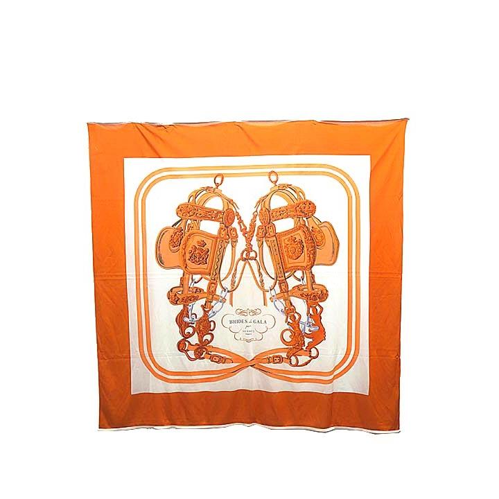 中古】HERMES エルメス 小物 スカーフ カレ90 BRIDES de GALA 式典用の