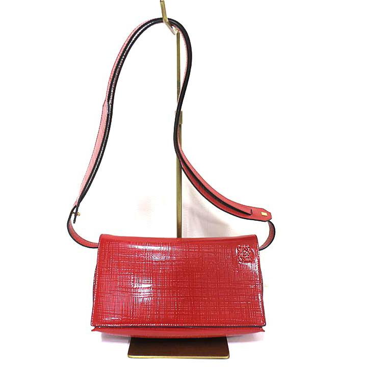 LOEWE 【中古】LOEWE ロエベ バック レディース レザー レッド 