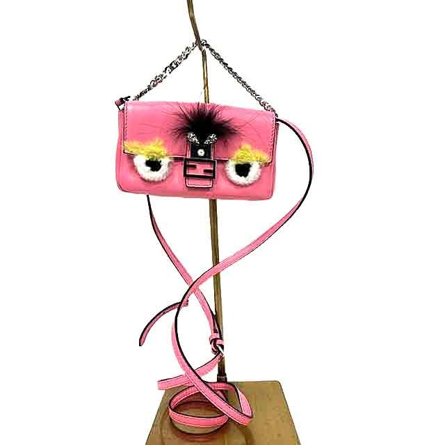 FENDI 【中古】 フェンディ マイクロバゲットモンスターバッグ