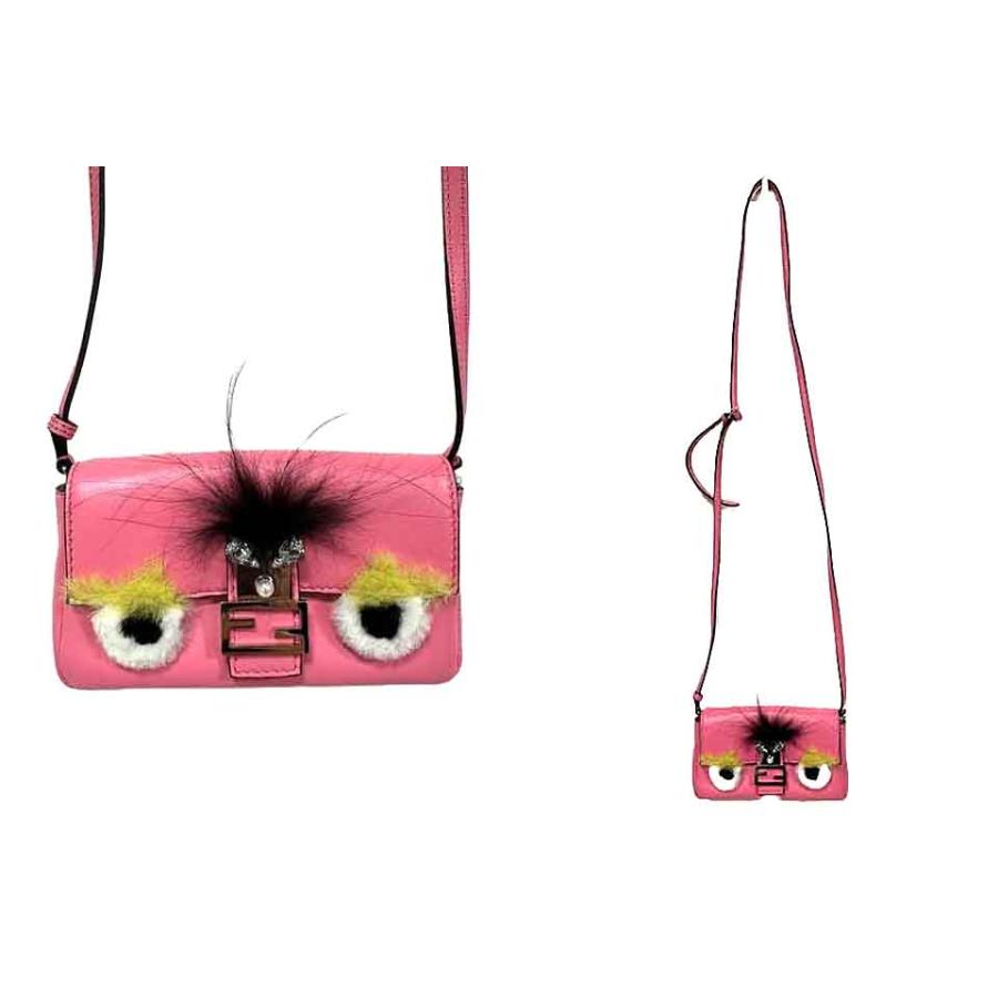 FENDI 【中古】 フェンディ マイクロバゲットモンスターバッグ 3WAY 