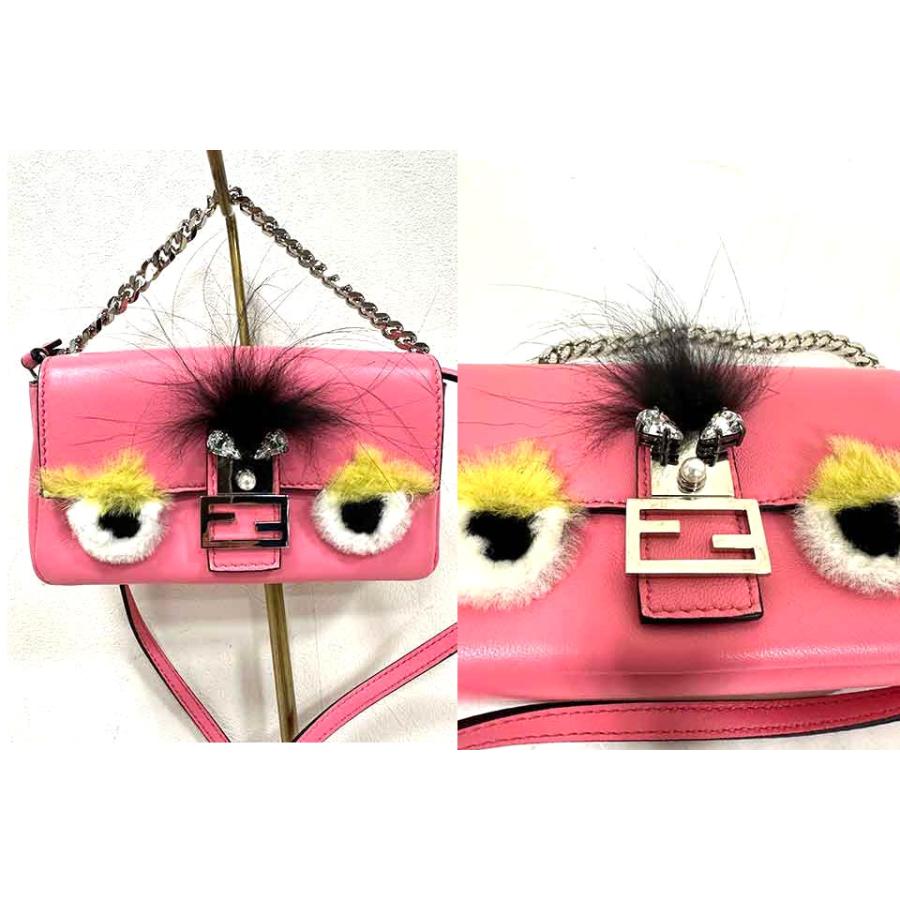 FENDI 【中古】 フェンディ マイクロバゲットモンスターバッグ 3WAY 