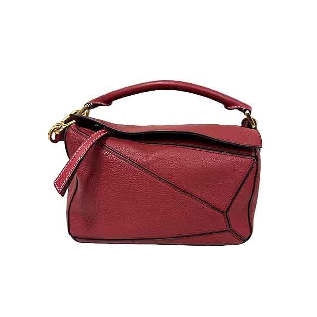 LOEWE 【中古】LOEWE ロエベ パズル スモール ハンドバッグ レッド 