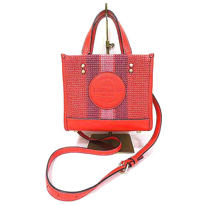 ストローレザーCOACHコーチハンドバックCA291デンプシー