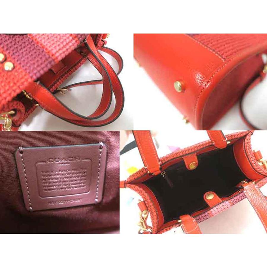 COACH 【中古】COACH コーチ バッグ レディース 2WAY CA291 ストロー 