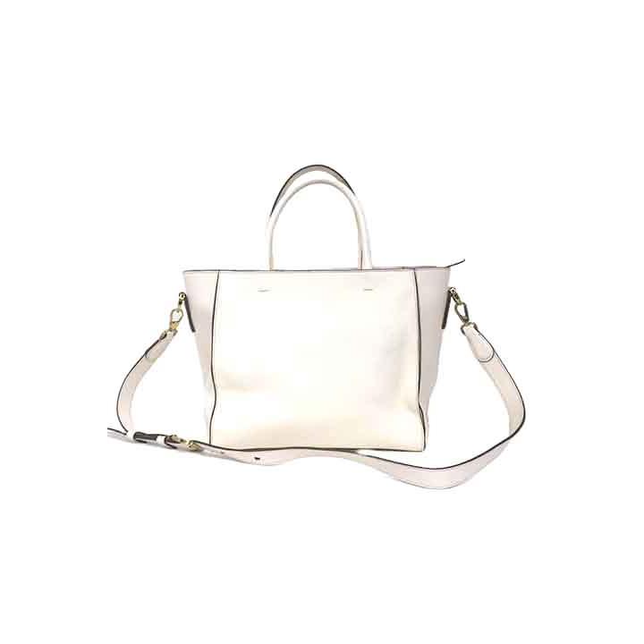 【未使用ランク】トッズ Tタイムレス レザー 2WAYハンドバッグ ホワイト TOD'S（トッズ） 【10%OFFクーポン】トッズ トートバッグ(2WAY仕様