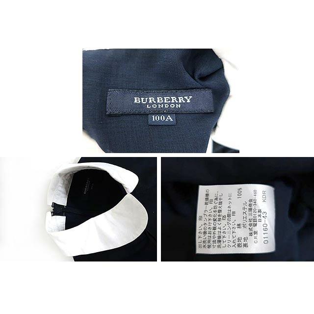 【中古】BURBERRY LONDON バーバリーロンドン  子供服 キッズ ワンピース ネイビー 半袖 春夏 女の子 サイズ100A｜re-abc｜04