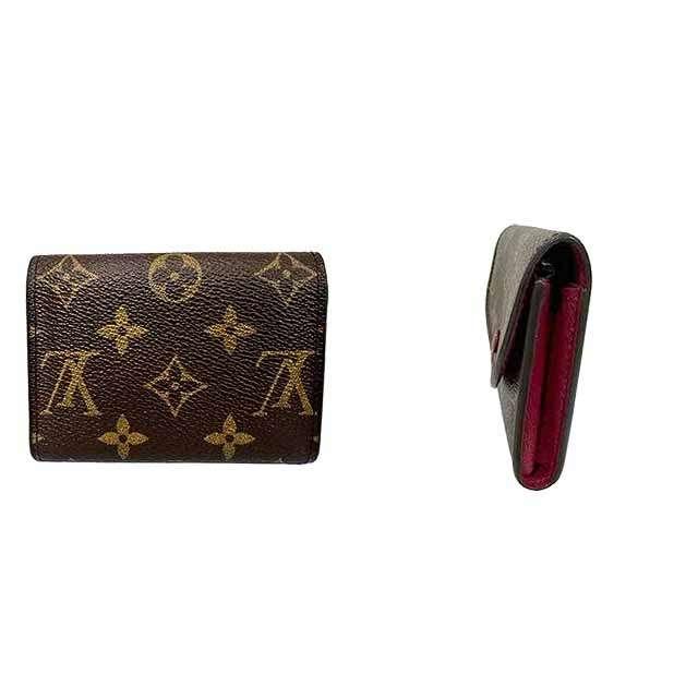 【中古】　LOUIS VUITTON ルイヴィトン 二つ折り財布 ポルトモネロザリ モノグラム　フューシャ　M62361｜re-abc｜02