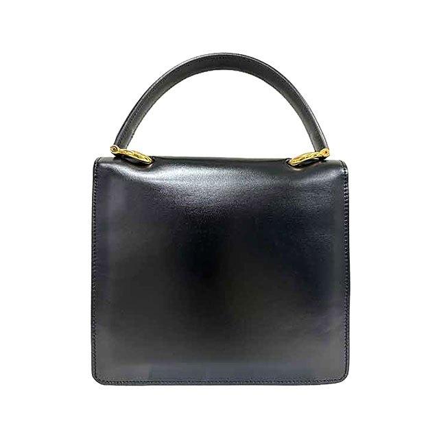 CELINE セリーヌ　レザー ガンチーニ 　ハンドバッグ　黒　レディース CELINE セリーヌ ガンチーニ レザー ミニバッグ 2way