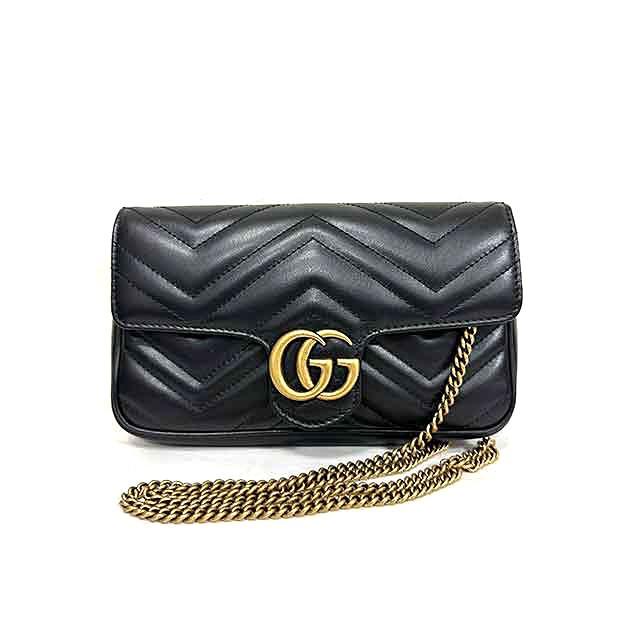 GUCCI / グッチ / GGマーモント マテラッセ ミニバッグ ブラック GUCCI / グッチ / GGマーモント マテラッセ ミニバッグ ブラック