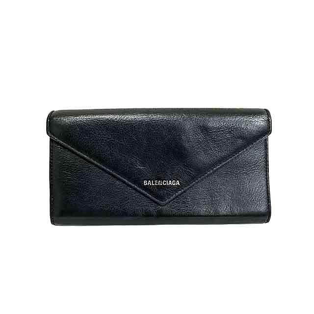 BALENCIAGA 【中古】BALENCIAGA バレンシアガ 財布 長財布 ブラック