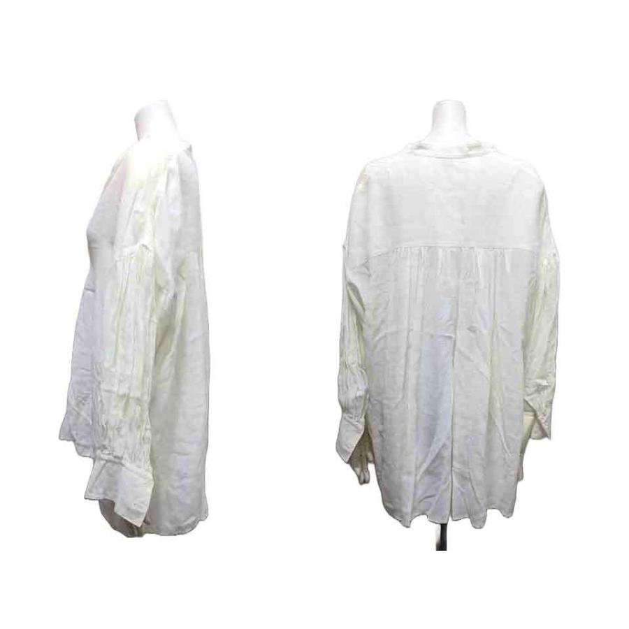 1er Arrondissement - 【中古】1er Arrondissement プルミエ アロンディスモン トップス シャツ ホワイト 麻混 日本製 サイズ38S23＿s-0021-r23 1er Arrondissement 【中古】1er プルミエ アロンディスモン