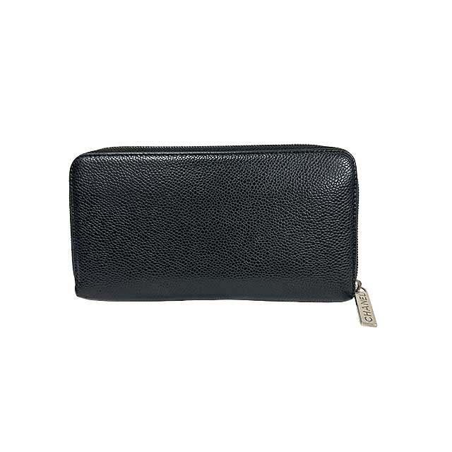シャネル CHANEL ココマーク ラウンドファスナー レザー A50071 ブラック キャビアスキン 長財布【中古】 CHANEL（シャネル） ココマーク ラウンドファスナー レザー A50071