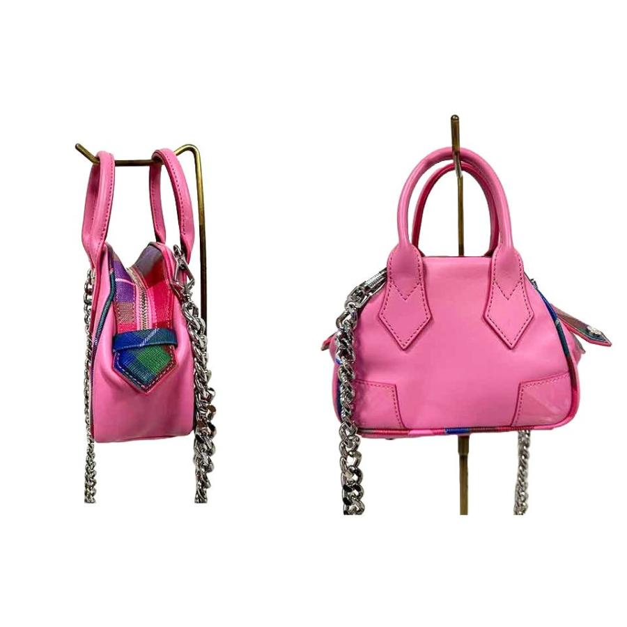 【美品】ヴィヴィアンウエストウッド ヤスミン ハンドバッグ オーブ ピンク 美品】ヴィヴィアンウエストウッド ヤスミン ハンドバッグ