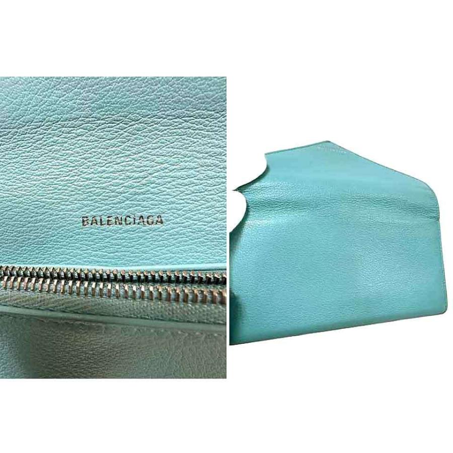 バレンシアガ BALENCIAGA ペーパー 二つ折り長財布 財布 レザー レディース グレー系 499207 【中古】 BALENCIAGA - バレンシアガ BALENCIAGA ペーパー 二つ折り長財布 財布