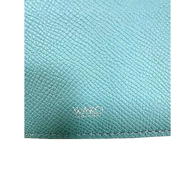 中古】WAKO 和光 小物 財布 長財布 レディース レザー ライトブルー 