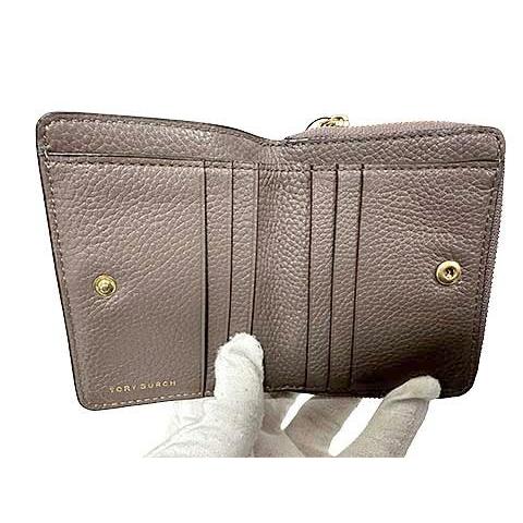 中古】TORY BURCH トリーバーチ 小物 財布 二つ折り ブラウン マック