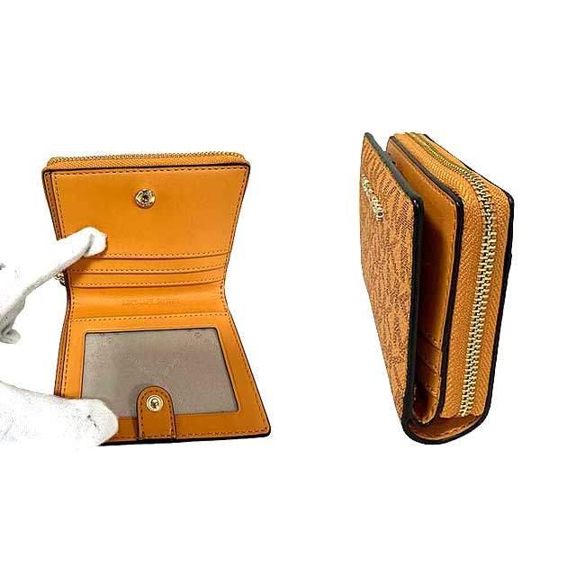 【中古】【美品】MICHAEL KORS 　マイケル・コース 財布　オレンジ　二つ折り財布　PVC＿S10＿s-0131-r10 MICHAEL KORS（マイケルコース） 【中古】【美品】MICHAEL KORS 財布