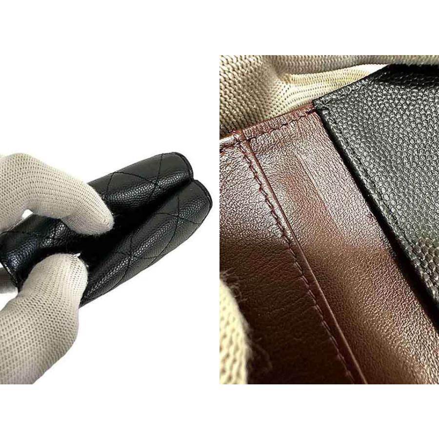 【極美品】CHANEL タイムレスクラシック　三つ折り財布　マトラッセ　黒 CHANEL 【中古】CHANEL シャネル 三つ折り財布 マトラッセ