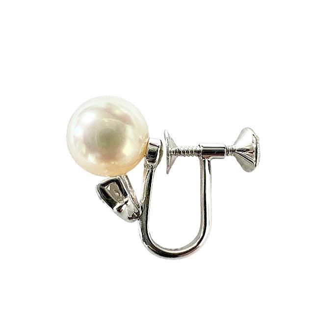 【中古】K18 アクセサリー イヤリング パール 花モチーフ レディース パールサイズ8mm_1