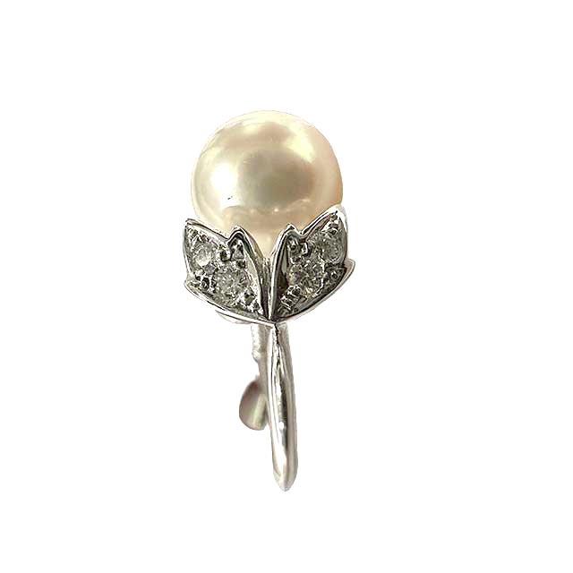 【中古】K18 アクセサリー イヤリング パール 花モチーフ レディース パールサイズ8mm_2