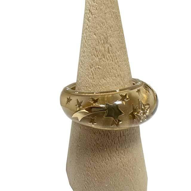【中古】STAR JEWELRY スタージュエリー アクセサリー 指輪 リング K18 流れ星 ダイヤモンド アクリルリング 0.015ct | STAR JEWELRY | 01